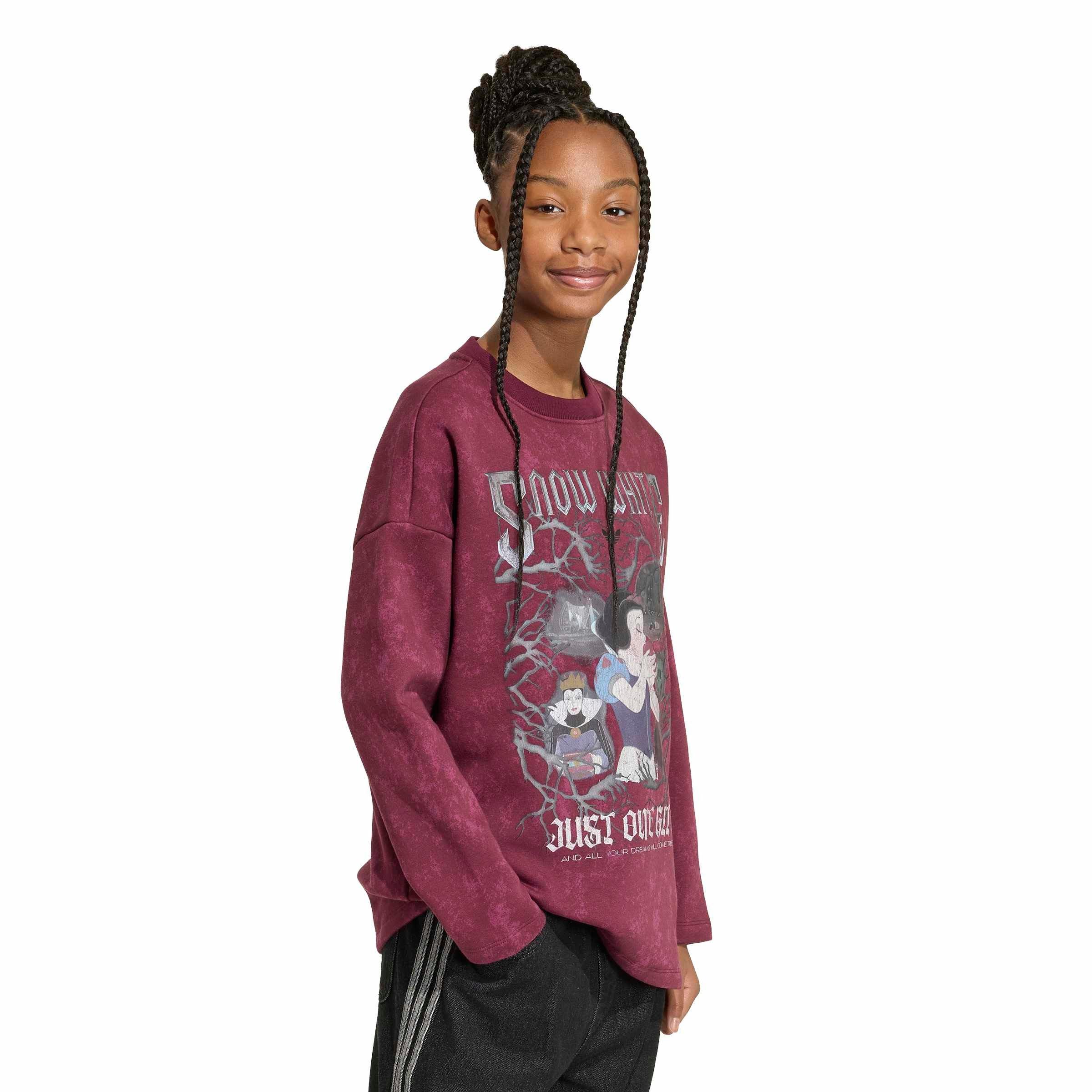 adidas Originals Big Girls' Disney Villains Oversized Washed Tee Shirt - Maroon - MAROON